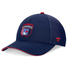 New York Rangers Fanatics 2024 NHL Draft On Stage Trucker Adjustable Hat Navy