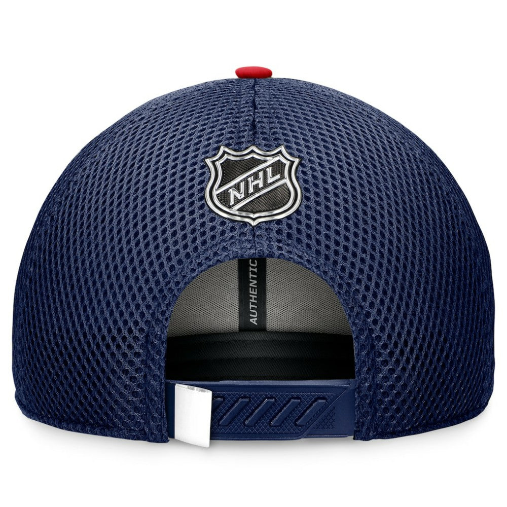 Washington Capitals Fanatics 2024 NHL Draft On Stage Trucker Adjustable Hat Navy