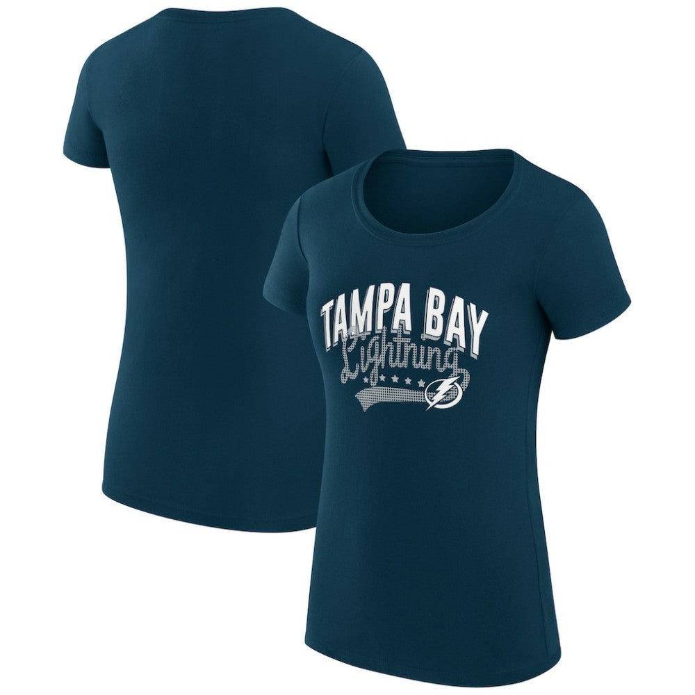 Tampa Bay Lightning G-III 4Her by Carl Banks Women's Super-Slim Fit Lightweight Filigree Logo T-Shirt – Navy
