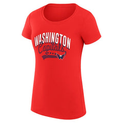 Washington Capitals G-III 4Her by Carl Banks Women's Super-Slim Fit Lightweight Filigree Logo T-Shirt – Red