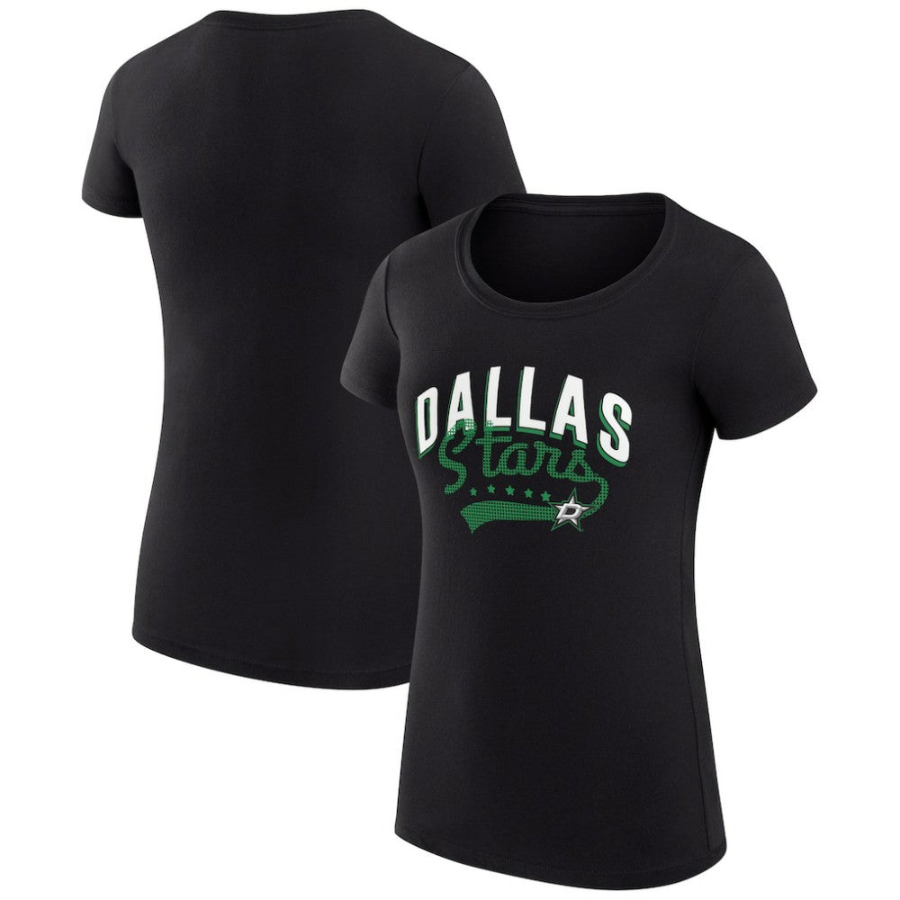 Dallas Stars G-III 4Her by Carl Banks Women's Super-Slim Fit Lightweight Filigree Logo T-Shirt – Black
