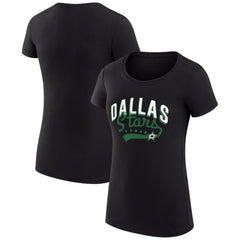 Dallas Stars G-III 4Her by Carl Banks Women's Super-Slim Fit Lightweight Filigree Logo T-Shirt – Black