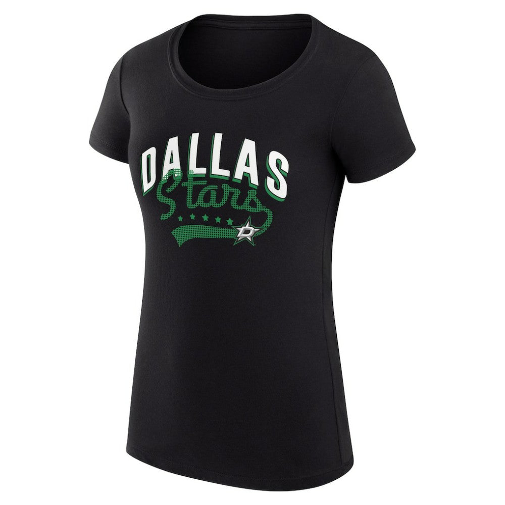 Dallas Stars G-III 4Her by Carl Banks Women's Super-Slim Fit Lightweight Filigree Logo T-Shirt – Black