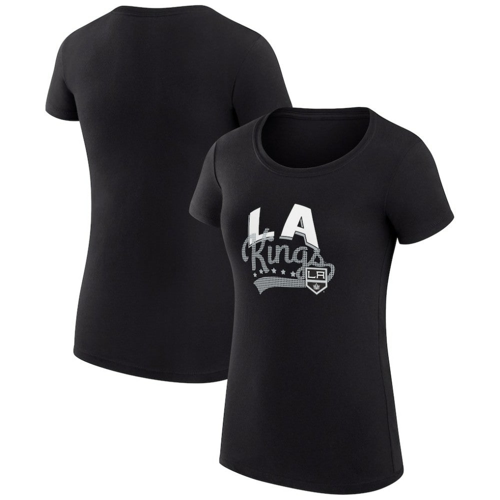 Los Angeles Kings G-III 4Her by Carl Banks Women's Super-Slim Fit Lightweight Filigree Logo T-Shirt – Black