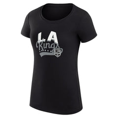 Los Angeles Kings G-III 4Her by Carl Banks Women's Super-Slim Fit Lightweight Filigree Logo T-Shirt – Black
