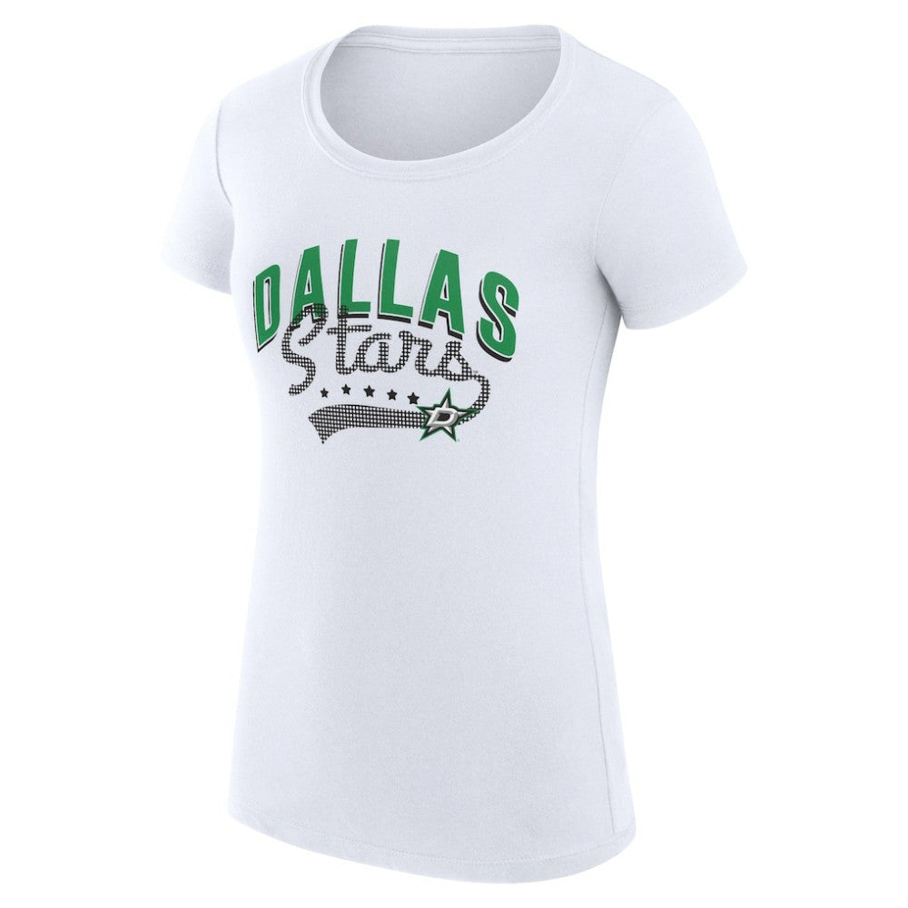 Dallas Stars G-III 4Her by Carl Banks Women's Super-Slim Fit Lightweight Filigree Logo T-Shirt – White