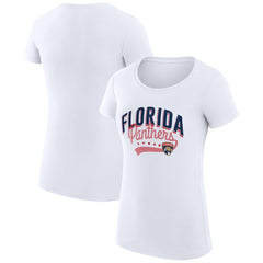 Florida Panthers G-III 4Her by Carl Banks Women's Super-Slim Fit Lightweight Filigree Logo T-Shirt – White