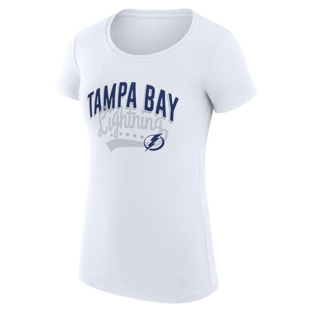 Tampa Bay Lightning G-III 4Her by Carl Banks Women's Super-Slim Fit Lightweight Filigree Logo T-Shirt – White