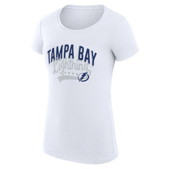 Tampa Bay Lightning G-III 4Her by Carl Banks Women's Super-Slim Fit Lightweight Filigree Logo T-Shirt – White