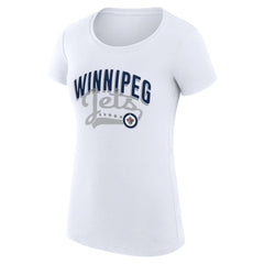 Winnipeg Jets G-III 4Her by Carl Banks Women's Super-Slim Fit Lightweight Filigree Logo T-Shirt – White