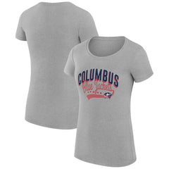 Columbus Blue Jackets G-III 4Her by Carl Banks Women's Super-Slim Fit Lightweight Filigree Logo T-Shirt – Gray