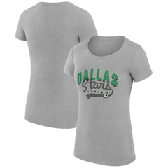 Dallas Stars G-III 4Her by Carl Banks Women's Super-Slim Fit Lightweight Filigree Logo T-Shirt – Gray