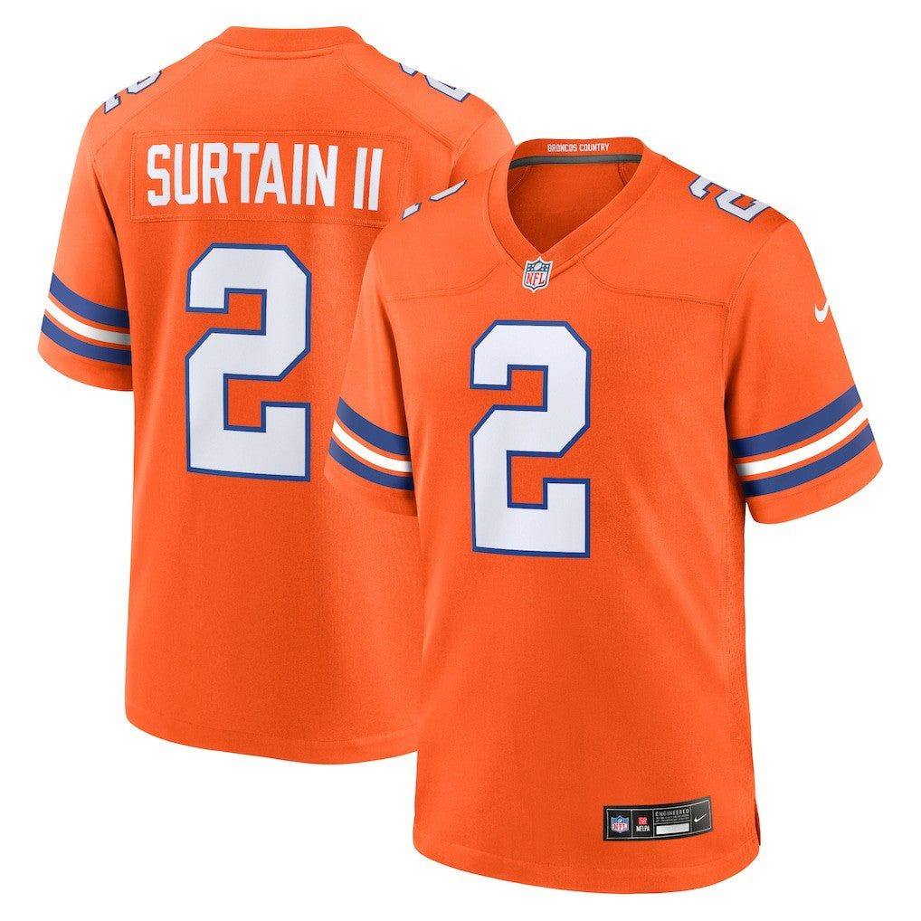 Patrick Surtain II Denver Broncos Mile High Collection 1977 Throwback Player Game Jersey - Orange | Nike cheap