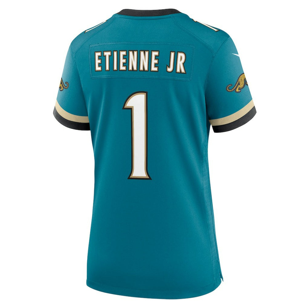 Travis Etienne Jr Jacksonville Jaguars Women's Prowler Throwback Game Jersey - Teal | Nike discount