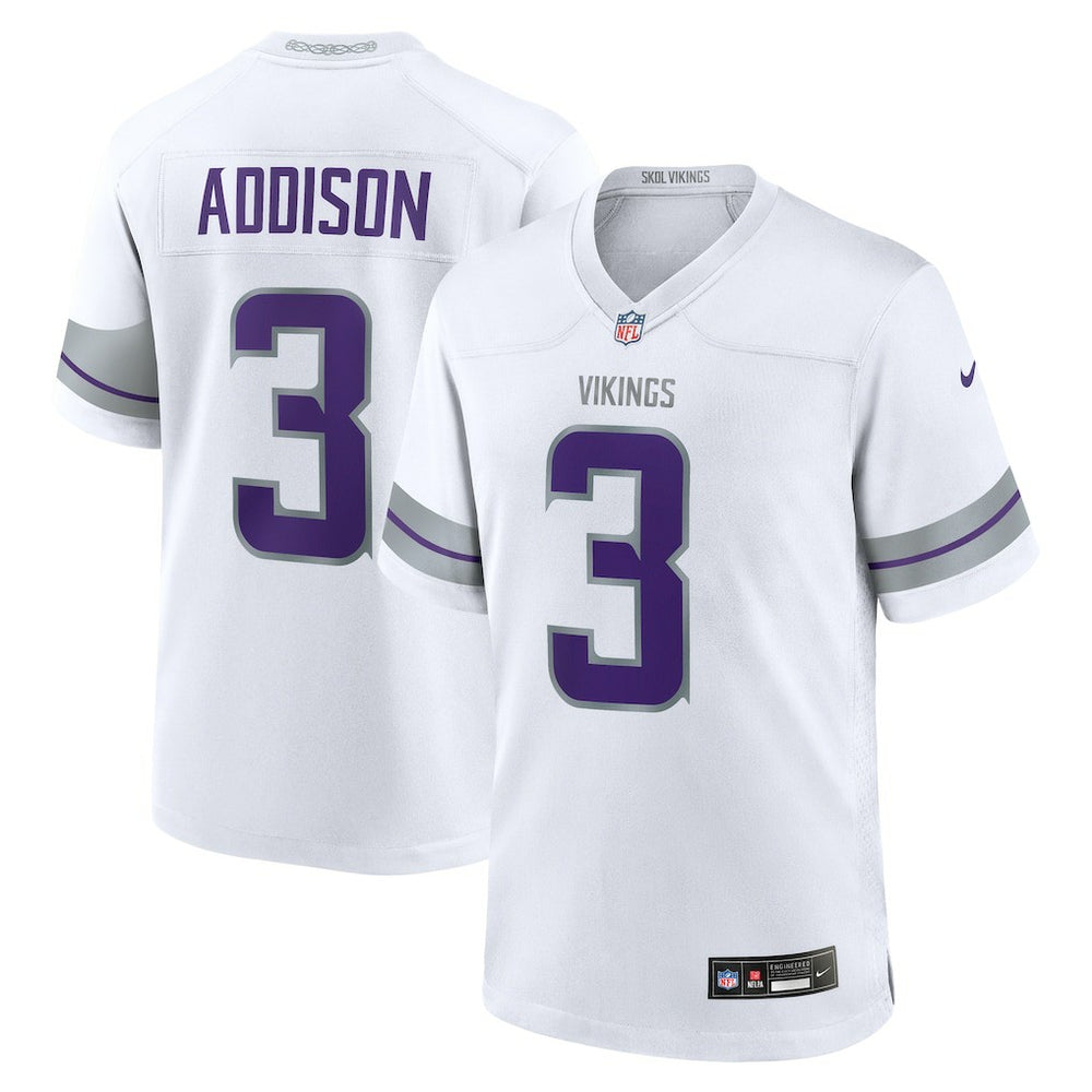 Jordan Addison Minnesota Vikings Alternate Game Player Jersey - White | Nike for sale