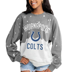 Indianapolis Colts Gameday Couture Women's Oversized Coin Toss Faded French Terry Tri-Blend Pullover Sweatshirt - Gray sale