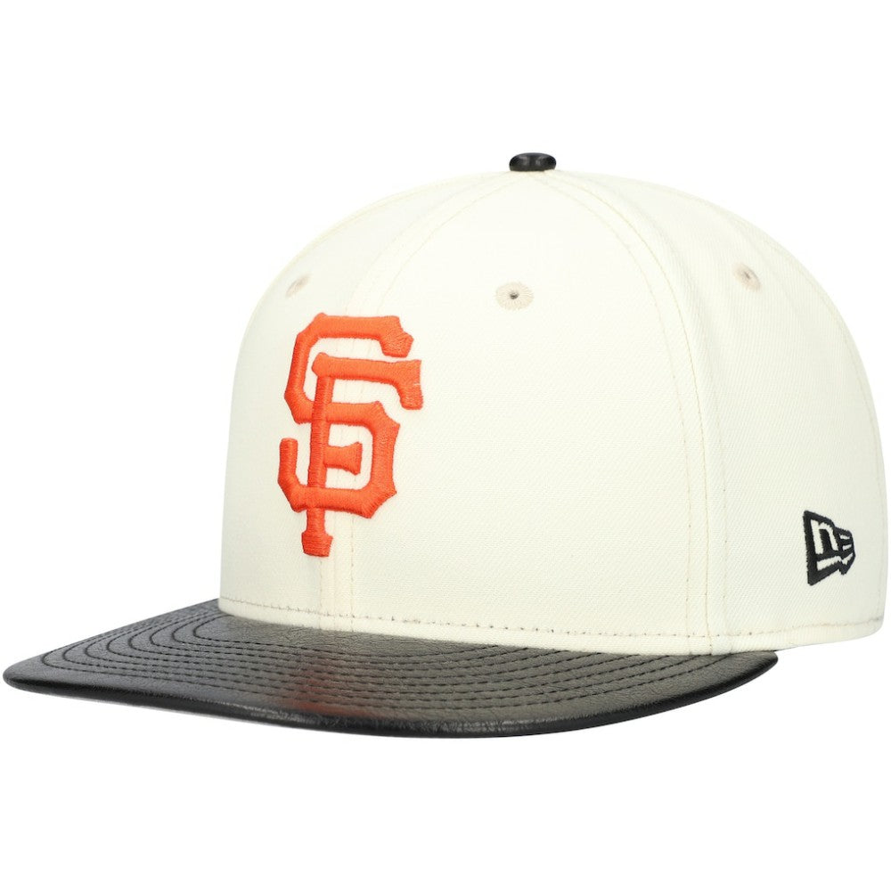 San Francisco Giants Game Night Leather Visor 59FIFTY Fitted Hat - Cream | New Era