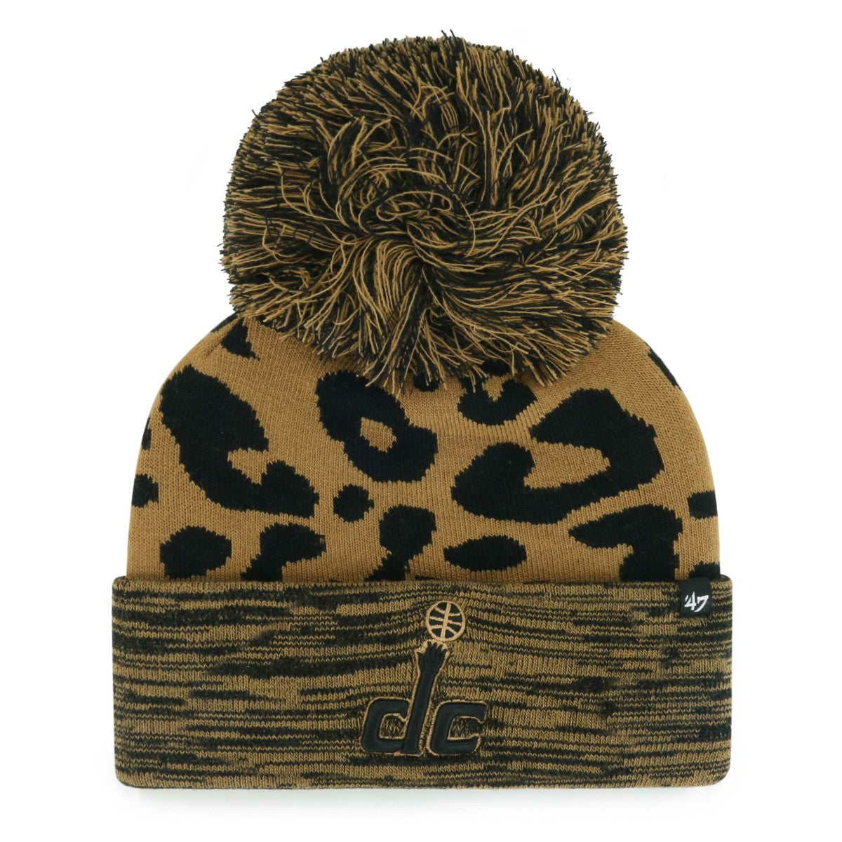 Washington Wizards '47 Women's Rosette Cuffed Knit Hat with Pom - Leopard | 47 brand sale