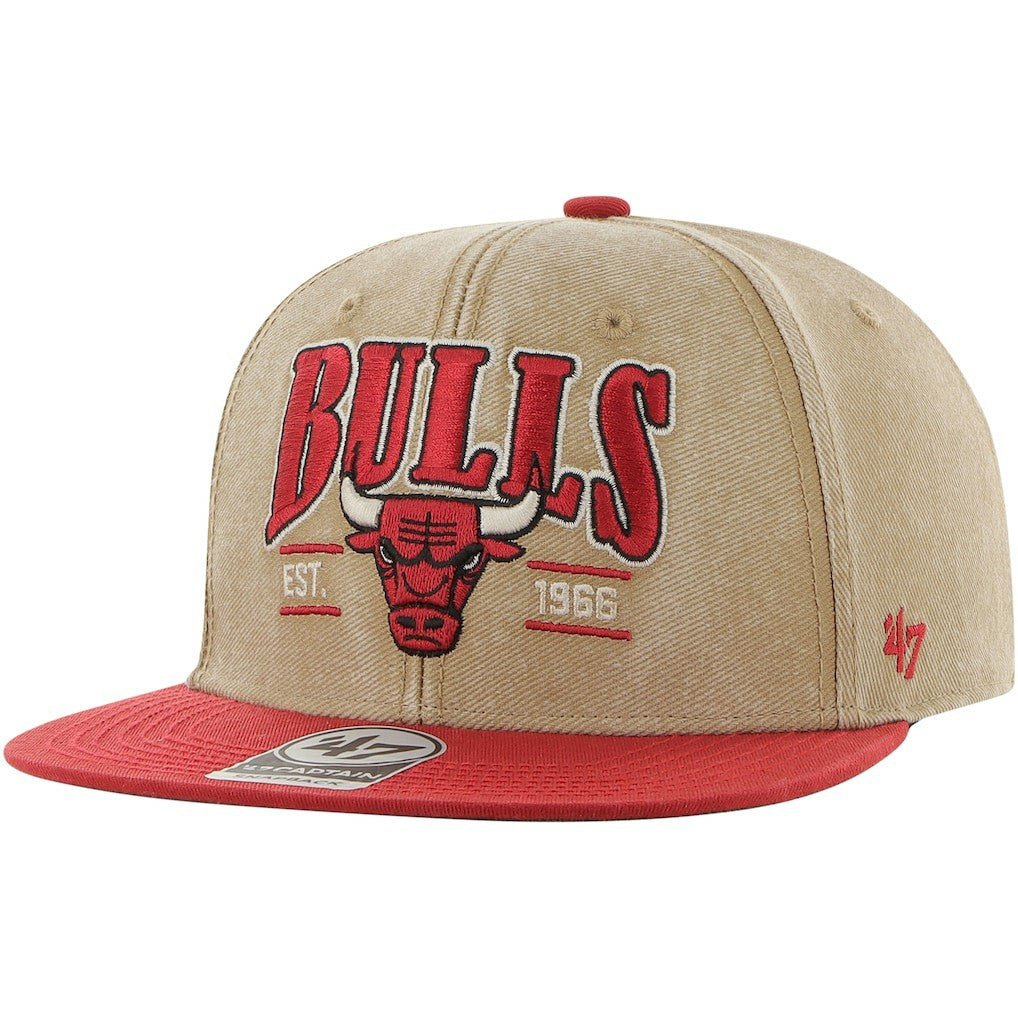 Chicago Bulls '47 Chilmark Captain Snapback - Khaki/Red | 47 brand outlet
