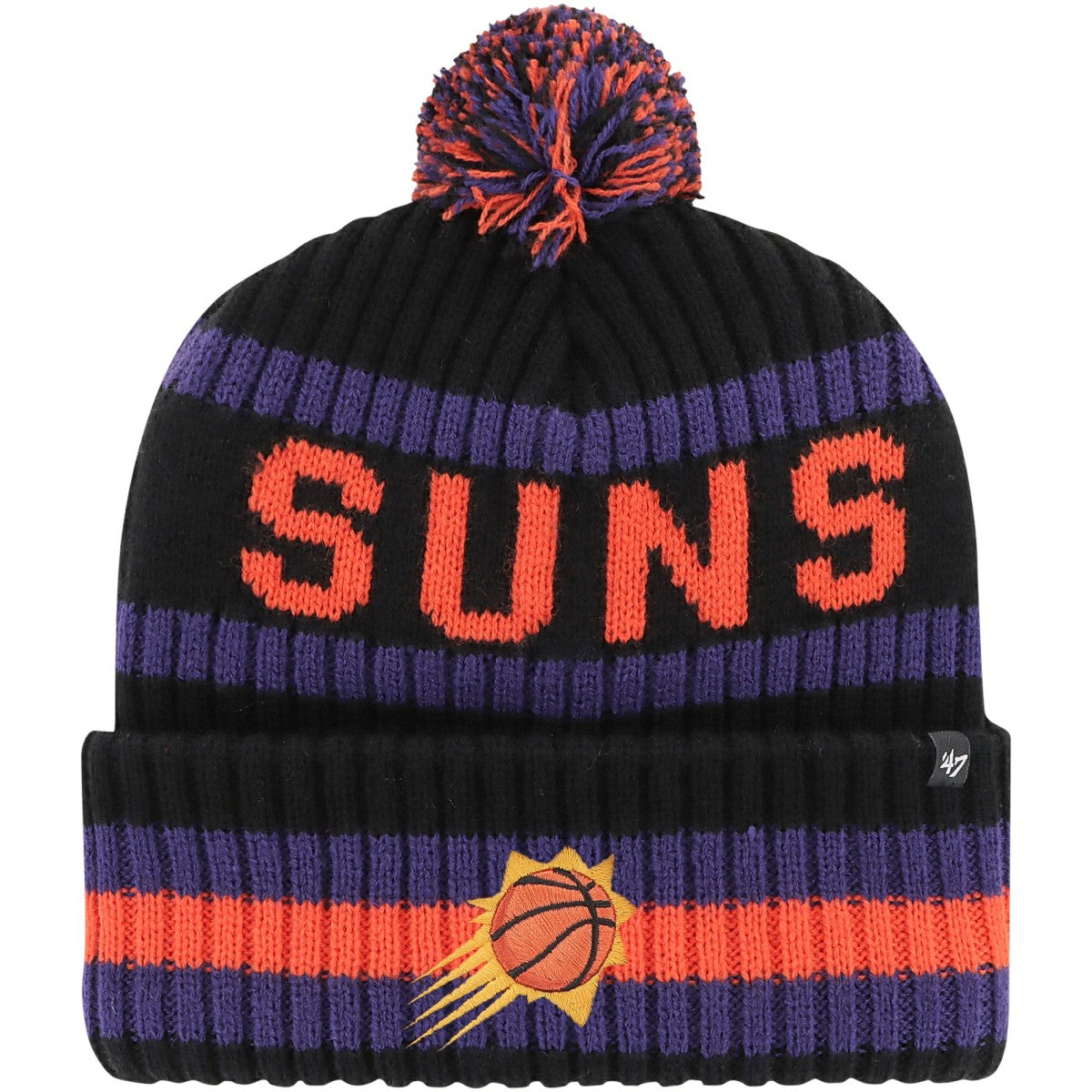 Phoenix Suns '47 Bering Cuffed Knit Hat with Pom - Black | 47 brand online