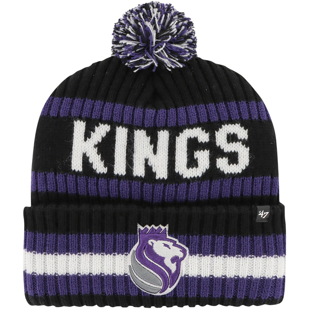 Sacramento Kings '47 Bering Cuffed Knit Hat with Pom - Black | 47 brand outlet