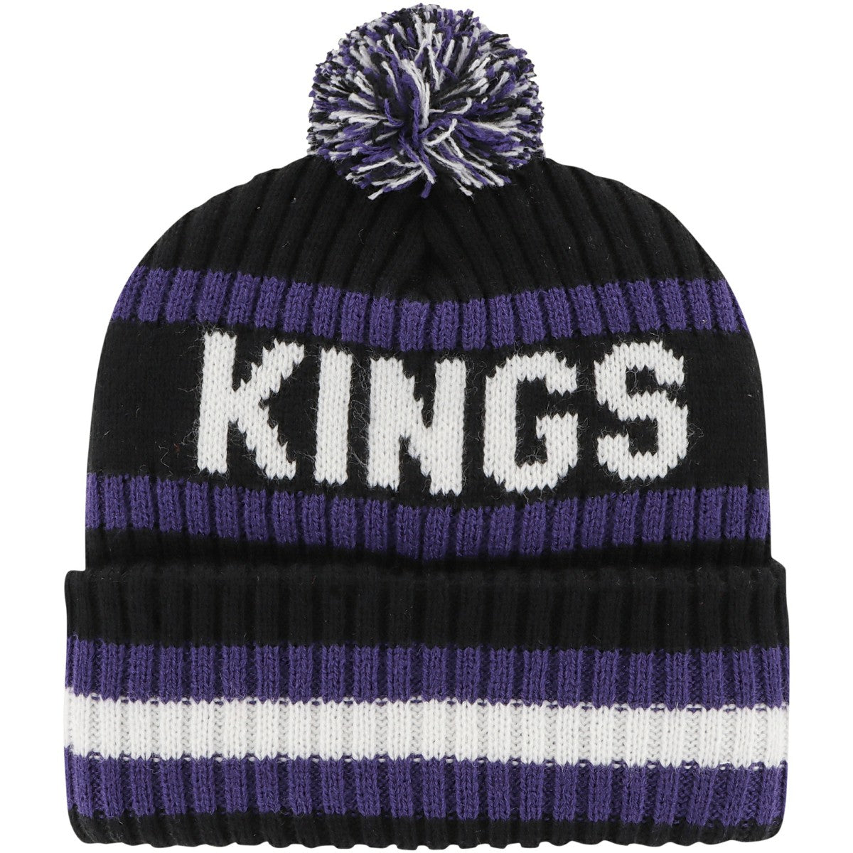 Sacramento Kings '47 Bering Cuffed Knit Hat with Pom - Black | 47 brand outlet