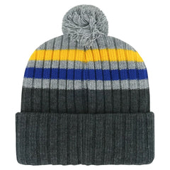 St. Louis Blues '47 Stack Patch Cuffed Knit Hat with Pom Gray