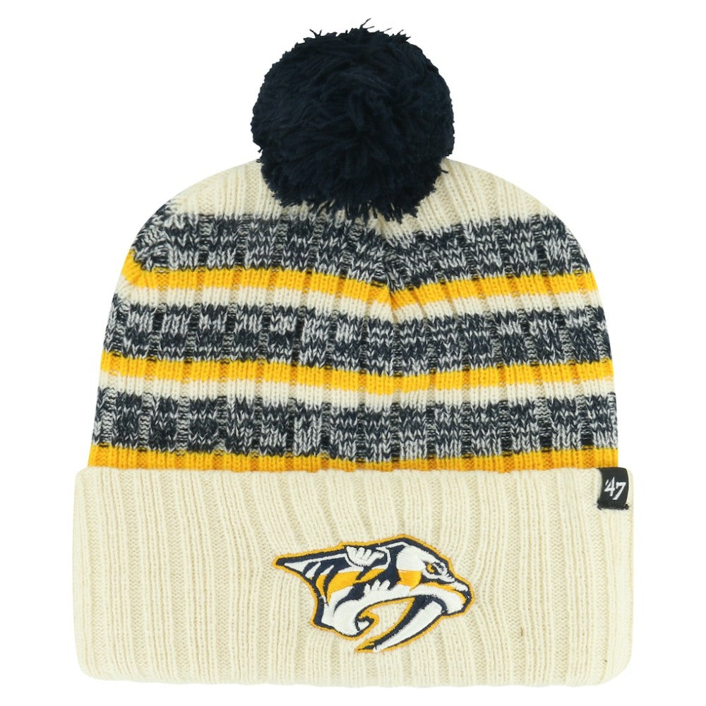 Nashville Predators '47 Tavern Cuffed Knit Hat with Pom Cream