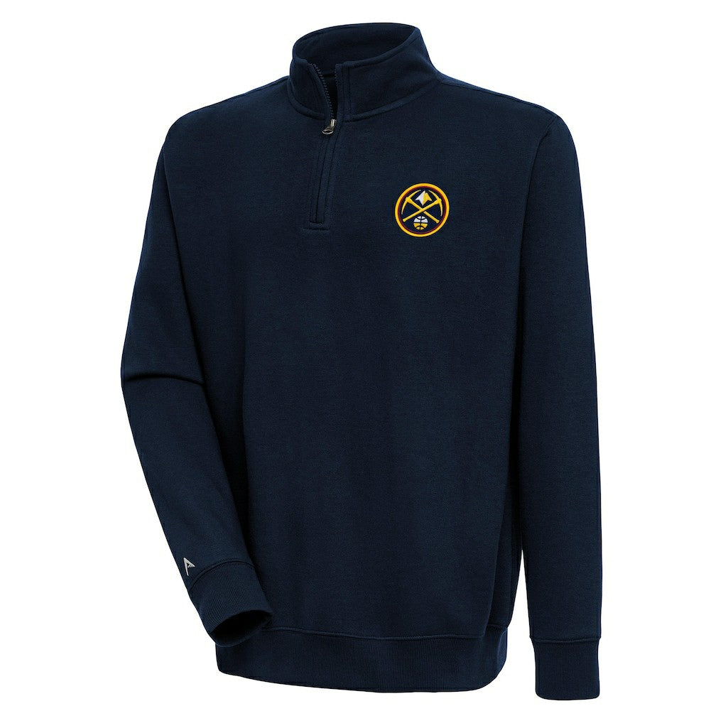 Denver Nuggets Antigua Victory Quarter-Zip Pullover Top sale - Navy discount