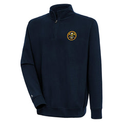 Denver Nuggets Antigua Victory Quarter-Zip Pullover Top sale - Navy discount