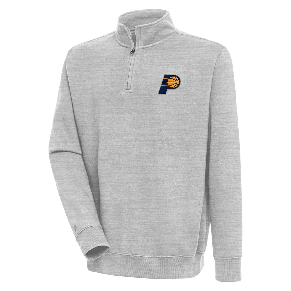 Indiana Pacers Antigua Victory Quarter-Zip Pullover Top - Heather Gray discount