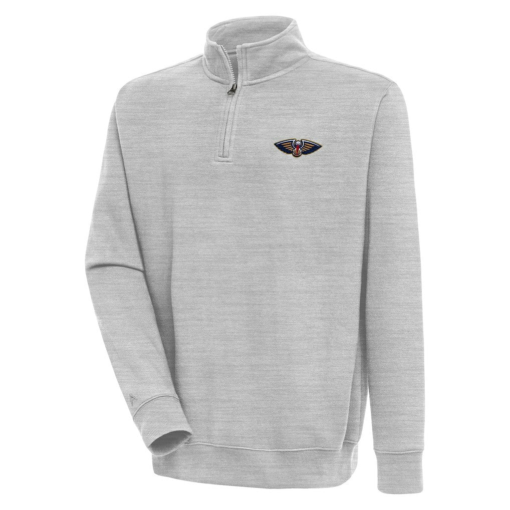 New Orleans Pelicans Antigua Victory Quarter-Zip Pullover Top - Heather Gray sale