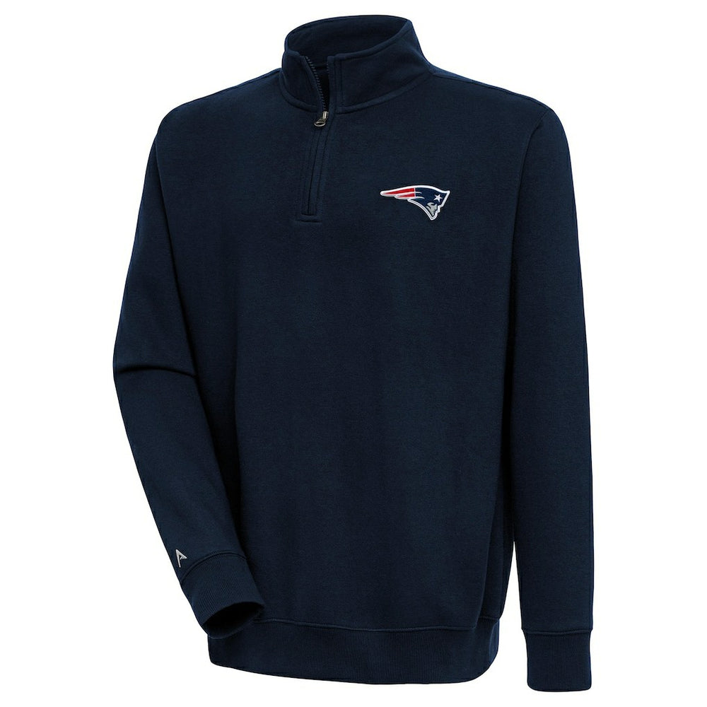 New England Patriots Antigua Victory Quarter-Zip Pullover Top - Navy for sale