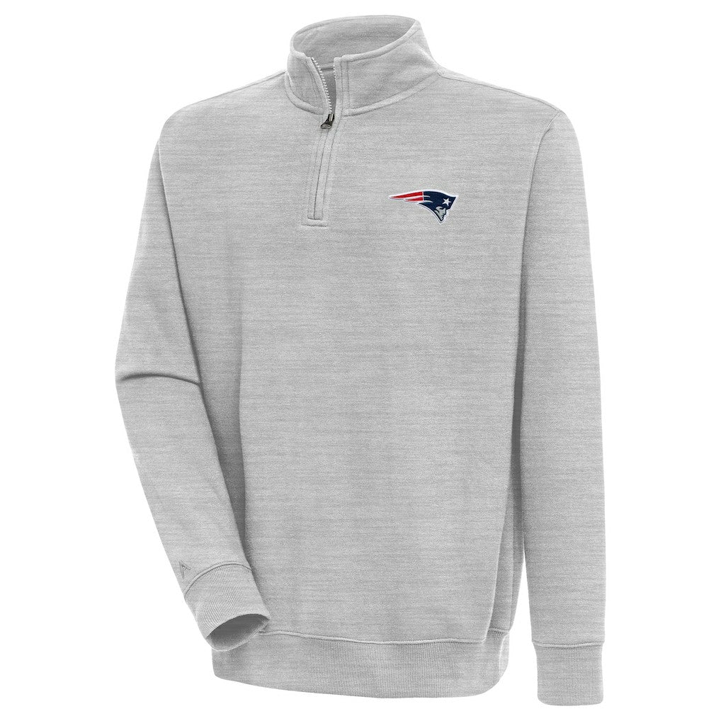 New England Patriots Antigua Victory Quarter-Zip Pullover Top - Heather Gray outlet
