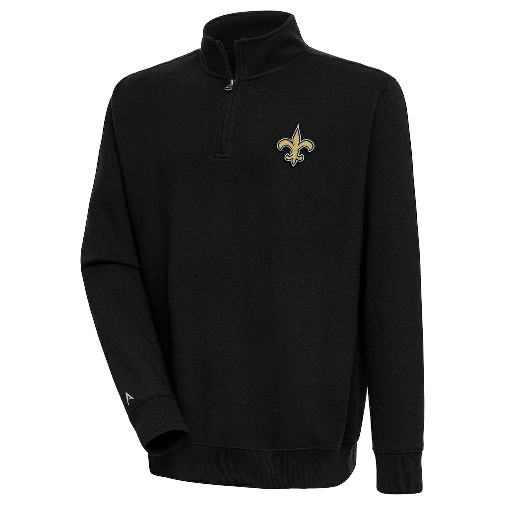 New Orleans Saints Antigua Victory Quarter-Zip Pullover Top - Black cheap