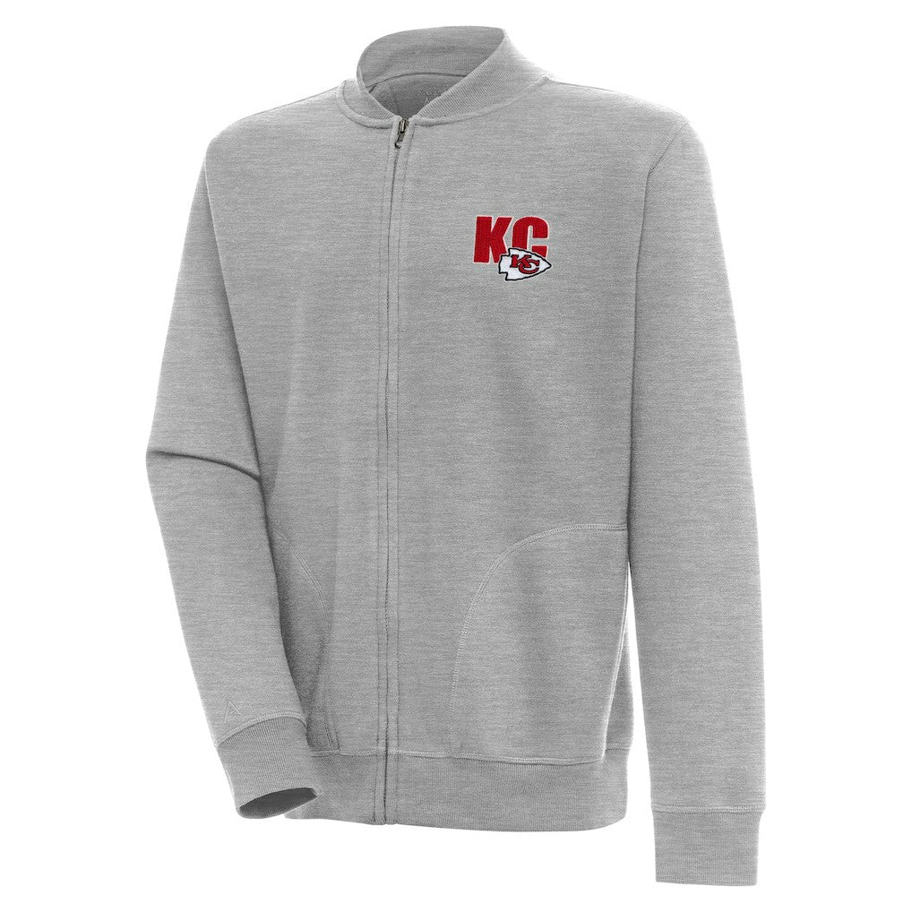 Kansas City Chiefs Antigua Victory Full-Zip Jacket - Heather Gray discount