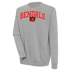 Cincinnati Bengals Antigua Victory Chenille Pullover Sweatshirt - Heather Gray cheap