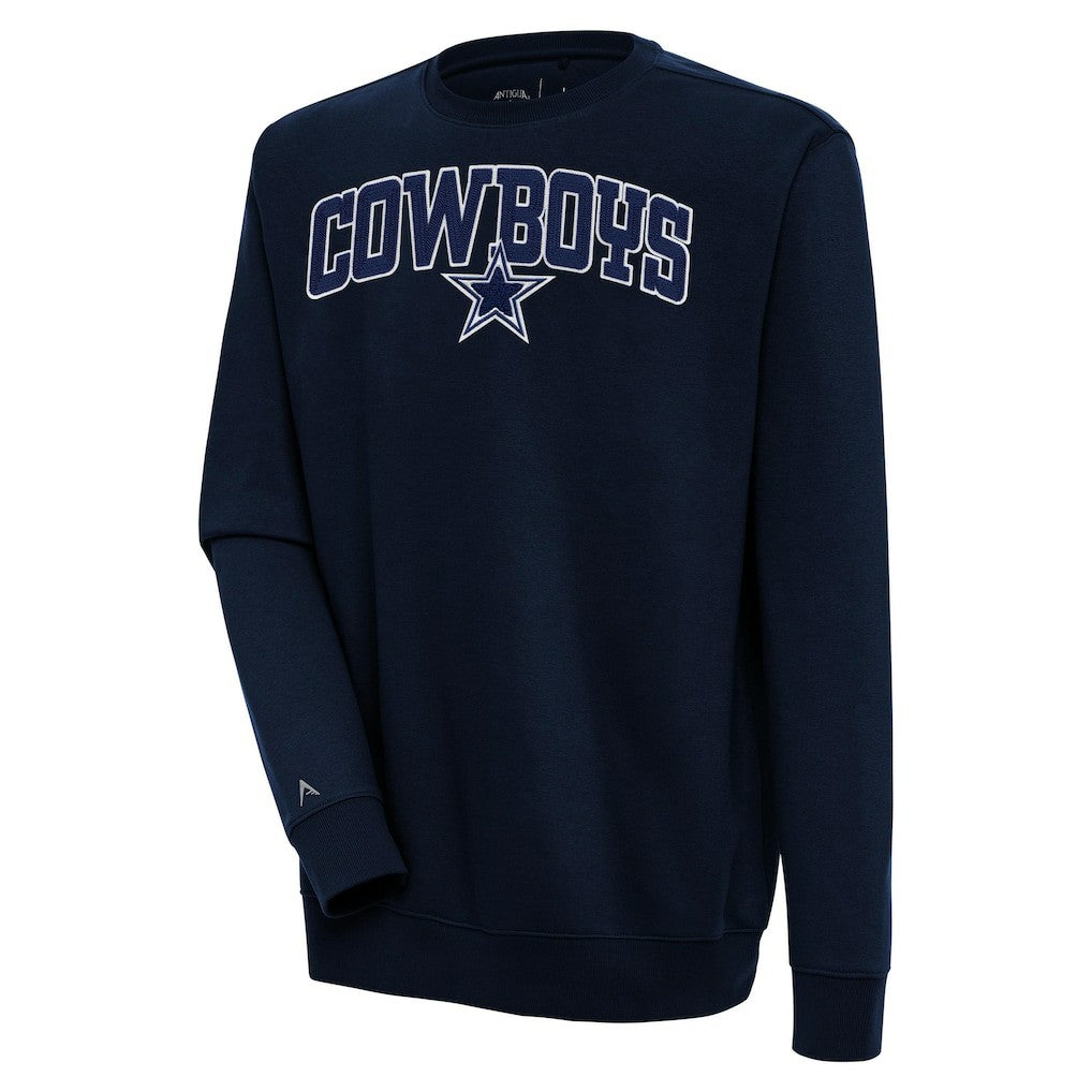 Dallas Cowboys Antigua Victory Chenille Pullover Sweatshirt - Navy discount