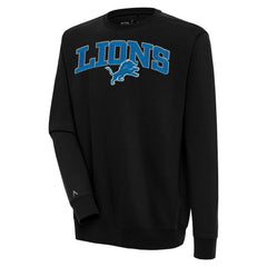 Detroit Lions Antigua Victory Chenille Pullover Sweatshirt - Black on sale