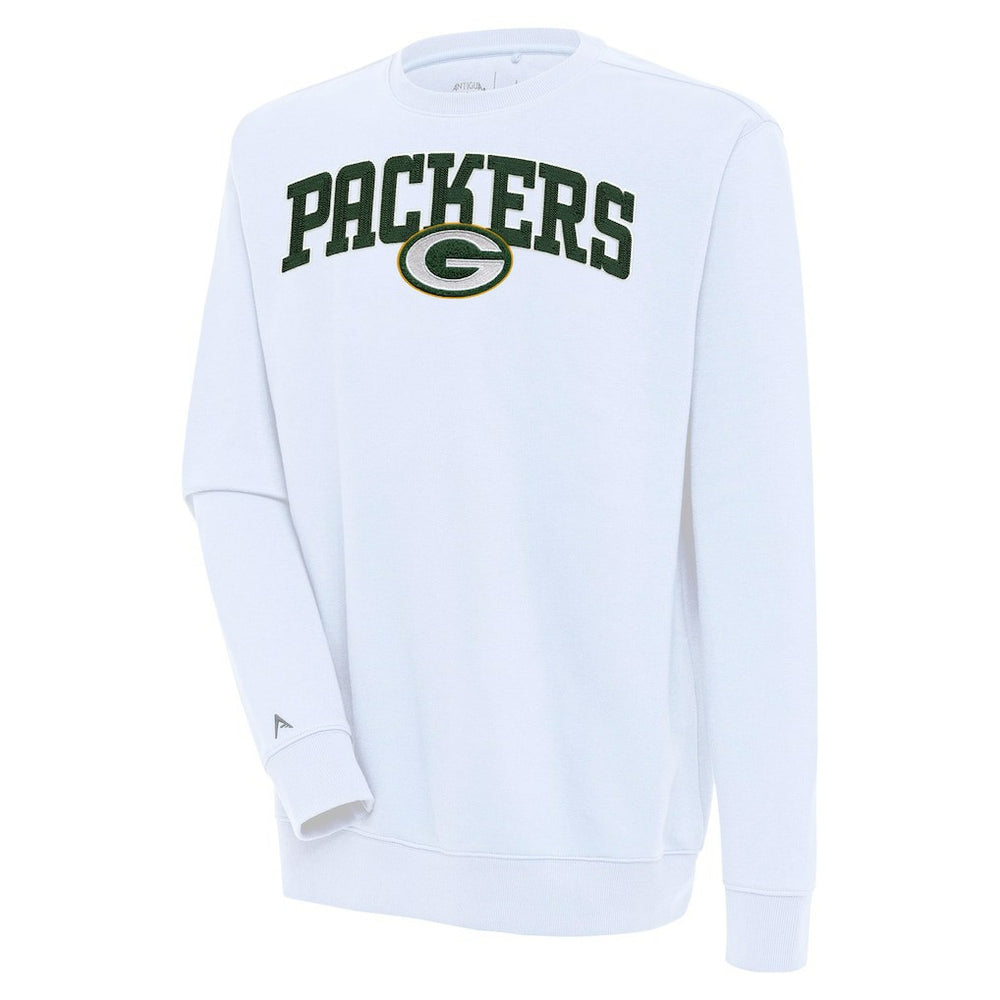 Green Bay Packers Antigua Victory Chenille Pullover Sweatshirt - White online