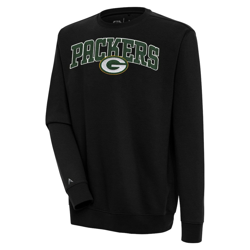 Green Bay Packers Antigua Victory Chenille Pullover Sweatshirt - Black discount