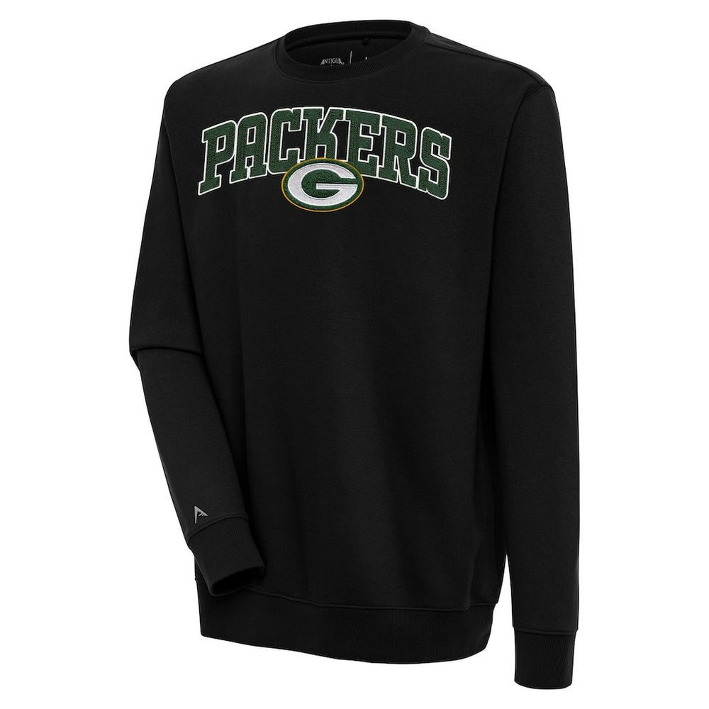 Green Bay Packers Antigua Victory Chenille Pullover Sweatshirt - Black discount