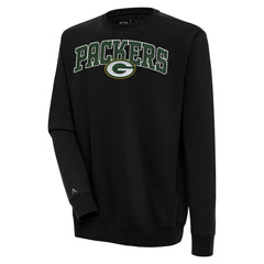 Green Bay Packers Antigua Victory Chenille Pullover Sweatshirt - Black discount