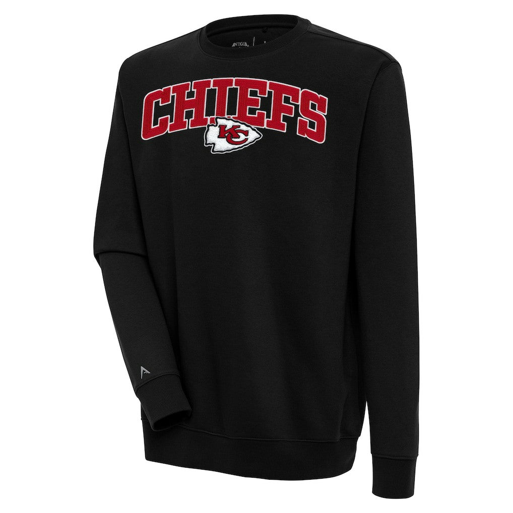 Kansas City Chiefs Antigua Victory Chenille Pullover Sweatshirt - Black outlet