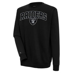 Las Vegas Raiders Antigua Victory Chenille Pullover Sweatshirt - Black on sale