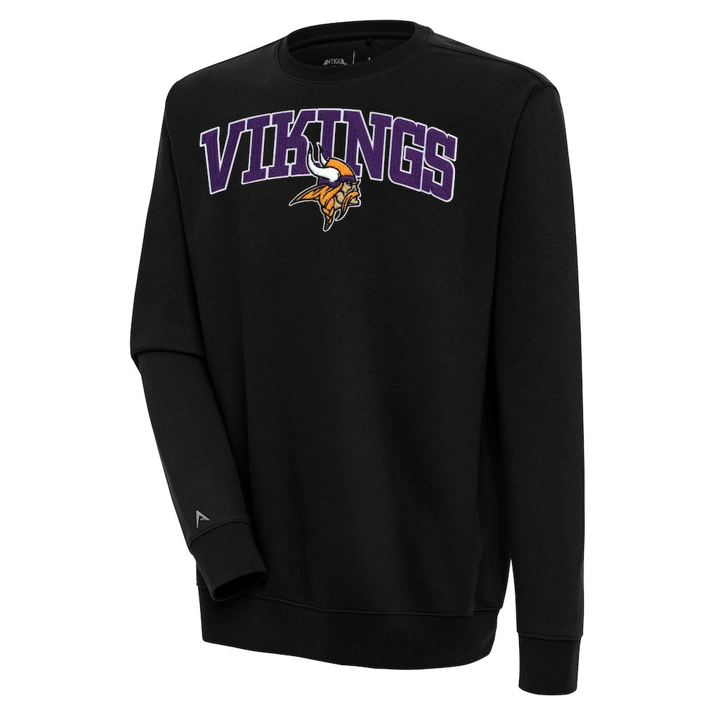 Minnesota Vikings Antigua Victory Chenille Pullover Sweatshirt - Black sale
