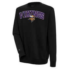 Minnesota Vikings Antigua Victory Chenille Pullover Sweatshirt - Black sale
