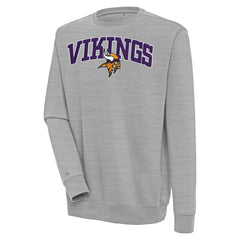 Minnesota Vikings Antigua Victory Chenille Pullover Sweatshirt - Heather Gray on sale