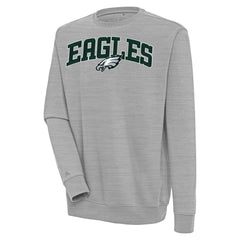 Philadelphia Eagles Antigua Victory Chenille Pullover Sweatshirt - Heather Gray for sale