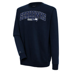 Seattle Seahawks Antigua Victory Chenille Pullover Sweatshirt - College Navy cheap